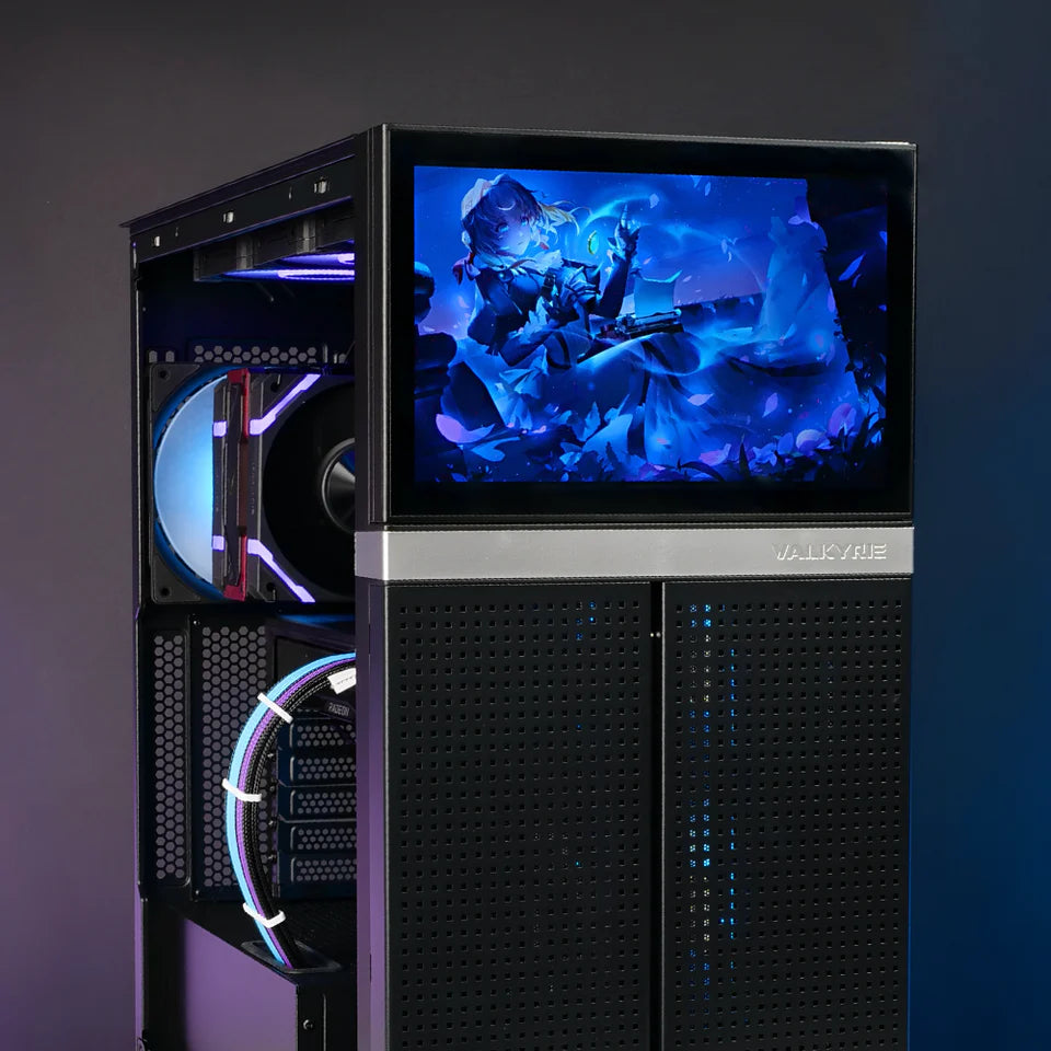 Valkyrie VK-02 Mid Tower ATX PC Case with LCD Screen Black